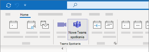 Wybór nowego spotkania w aplikacji Teams w widoku kalendarza programu Outlook