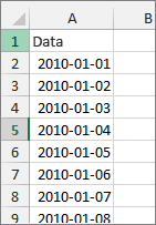 Kolumna Data w programie Excel