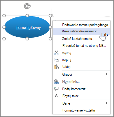 wybierz temat, kliknij prawym przyciskiem myszy i wybierz dodaj wiele tematów