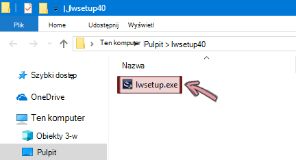 Kliknij dwukrotnie plik lwsetup.exe, aby rozpocząć instalację dodatku LiveWeb.