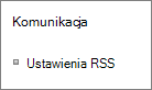 Ustawienia funkcji Komunikacja z listami (RSS)