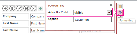 ActionBar Visible property on Formatting menu