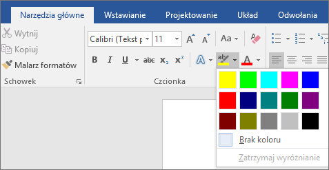 The Text Highlight Color options are shown on the Home tab.