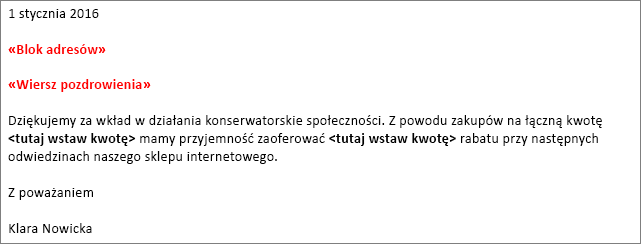 Używanie Korespondencji Seryjnej Do Personalizowania Listów Na Potrzeby Wysyłki Zbiorczej Word 5506