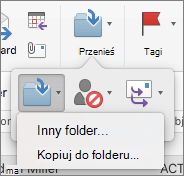 Przenoszenie lub kopiowanie wiadomości między folderami