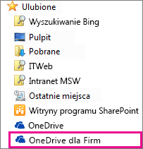 Folder usługi OneDrive dla Firm