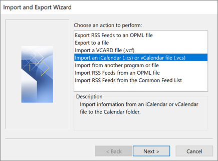 Importowanie kalendarza w programie Outlook