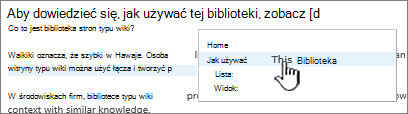 Wstawianie linku na stronie typu wiki