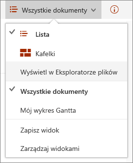 Widoki usługi SharePoint Online w programie Internet Explorer 11