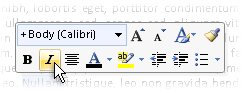 Mini toolbar