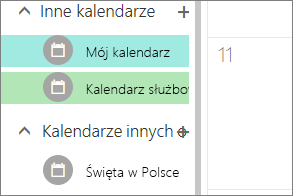 Kalendarz usługi iCloud wyświetlany w obszarze Inne kalendarze w Outlook dla sieci Web