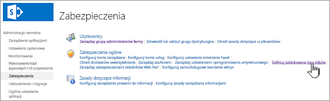 Ustawianie zablokowanych plików z poziomu zabezpieczeń administracji centralnej