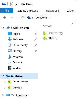 Folder OneDrive w Eksploratorze plików