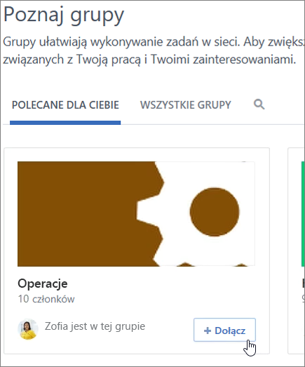 Odnajdowanie konwersacji i grup