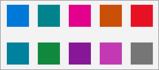 Zrzut ekranu przedstawiający dostępne kolory tła