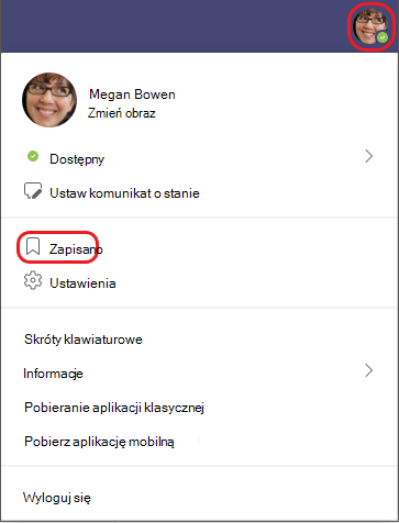 Profil zapisany na czacie