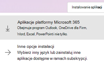 Instalowanie aplikacji w witrynie Microsoft365.com