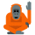 Emotikon machający orangutanem