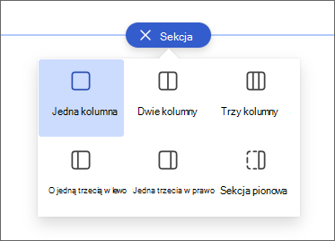 Zrzut ekranu przedstawiający panel zaznaczania kolumn.