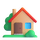Emoji domu w aplikacji Teams z ogrodem