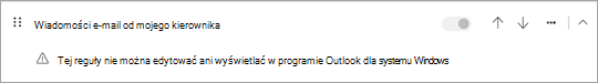 Reguły zawierającej warunki lub akcje po stronie klienta nie można wyświetlać ani edytować.