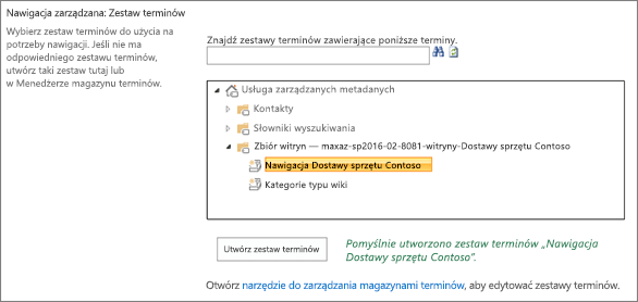 Wybieranie zestawu terminów