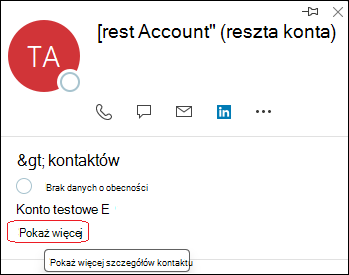 Błąd programu Outlook podczas otwierania wizytówki