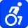 Emotikon symbolu wózka inwalidzkiego
