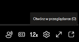W menu jest wyświetlana opcja otwierania klipu wideo w nowej przeglądarce.