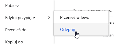 Wyróżnianie pliku przy użyciu wyróżnienia Edytuj pinezkę i Odepnij