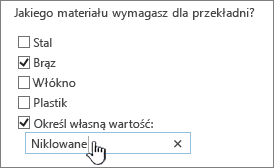 Pytanie ankiety z określeniem własnej wartości