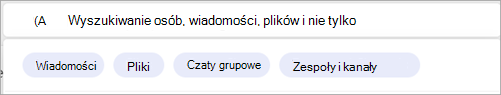 Zrzut ekranu przedstawiający filtry wyszukiwania związane z konkretną osobą.