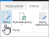 Karta Strona z wyróżnionym przyciskiem Edytuj