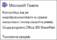 Tworzenie zespołu firmy Microsoft