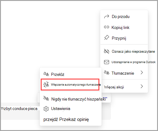 Wybierz więcej opcji, aby włączyć automatyczne tłumaczenie