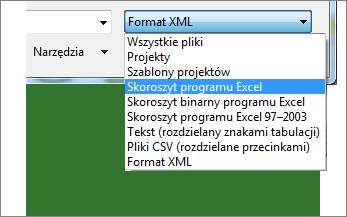 Wybieranie skoroszytu programu Excel, z którego mają zostać zaimportowane dane