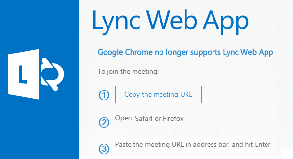 Screenshot for Lync error in Mac 