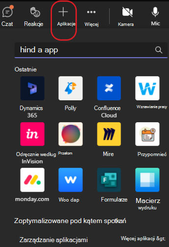 Poprawiona ikona i obraz aplikacji do użycia na spotkaniach