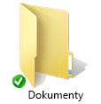 Zielona nakładka synchronizacji usługi OneDrive dla ikony