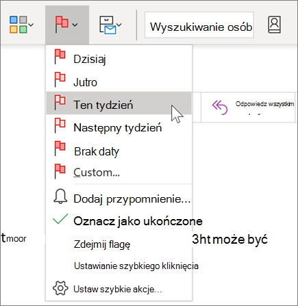 Oznaczanie wiadomości flagą monitującą w programie Outlook