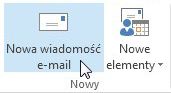 Polecenie Nowa wiadomość e-mail na wstążce