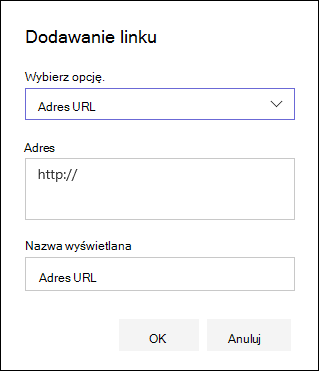 Dodawanie łącza URL do lewej nawigacji w witrynie zespołu programu SharePoint
