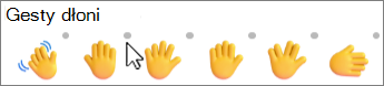 Emoji z szarą kropką zmieniającą odcień skóry.