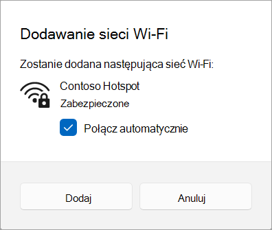 Dodawanie sieci Wi-Fi do Windows 11.