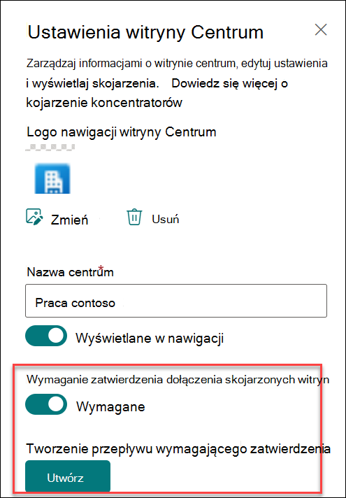 Zrzut ekranu przedstawiający tworzenie przepływu zatwierdzania