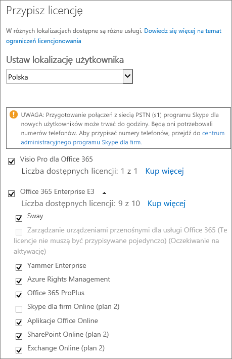 Przypisywanie Lub Anulowanie Przypisania Licencji Usługi Office 365 Dla Firm Pomoc Techniczna 0764