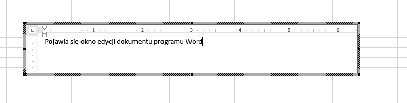 Osadzony dokument programu Word można edytować bezpośrednio w programie Excel.
