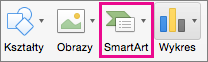 Grafika SmartArt schematu organizacyjnego