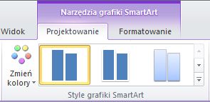 Grupa Style grafiki SmartArt na karcie Projektowane w obszarze Narzędzia grafiki SmartArt