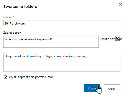 Okno dialogowe udostępniania w trybie klasycznym usługi SharePoint Online